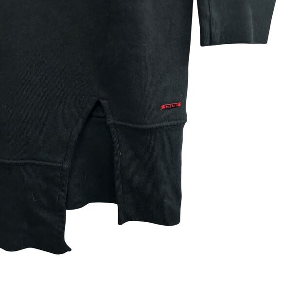 nPhilanthropy Black Mock Neck Sweatshirt Dress XS NWT Minimalist Athleisure Luxe - Picture 3 of 12